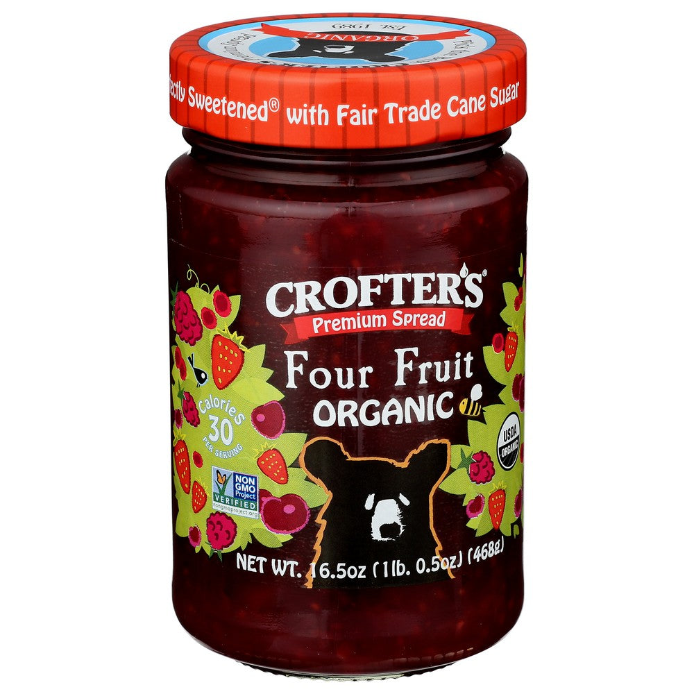 Crofters Fruit Spread 4 Fruit - 17 Ounce, Case of 6