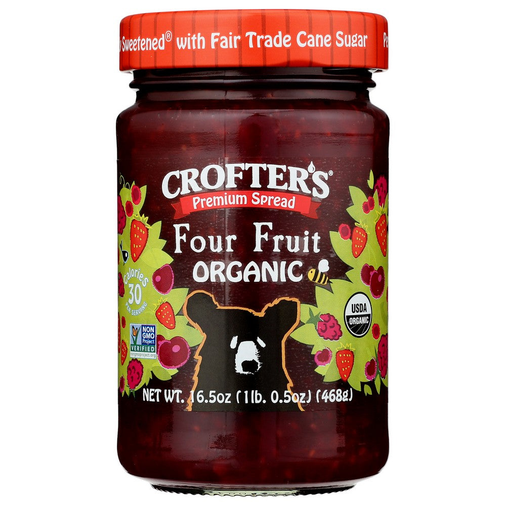 Crofters Fruit Spread 4 Fruit - 17 Ounce, Case of 6