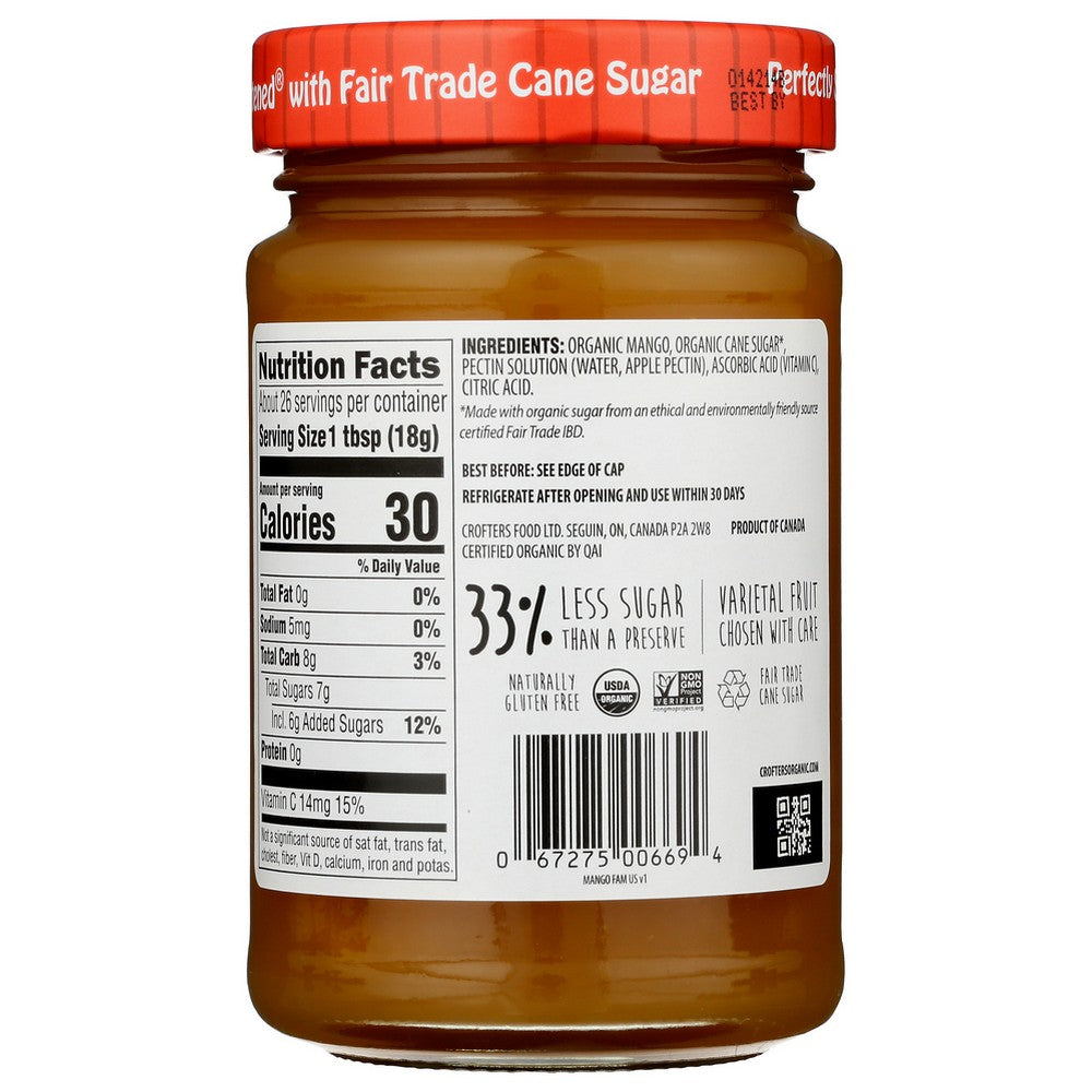 Crofters Fruit Spread Mango Premiu - 17 Ounce, Case of 6