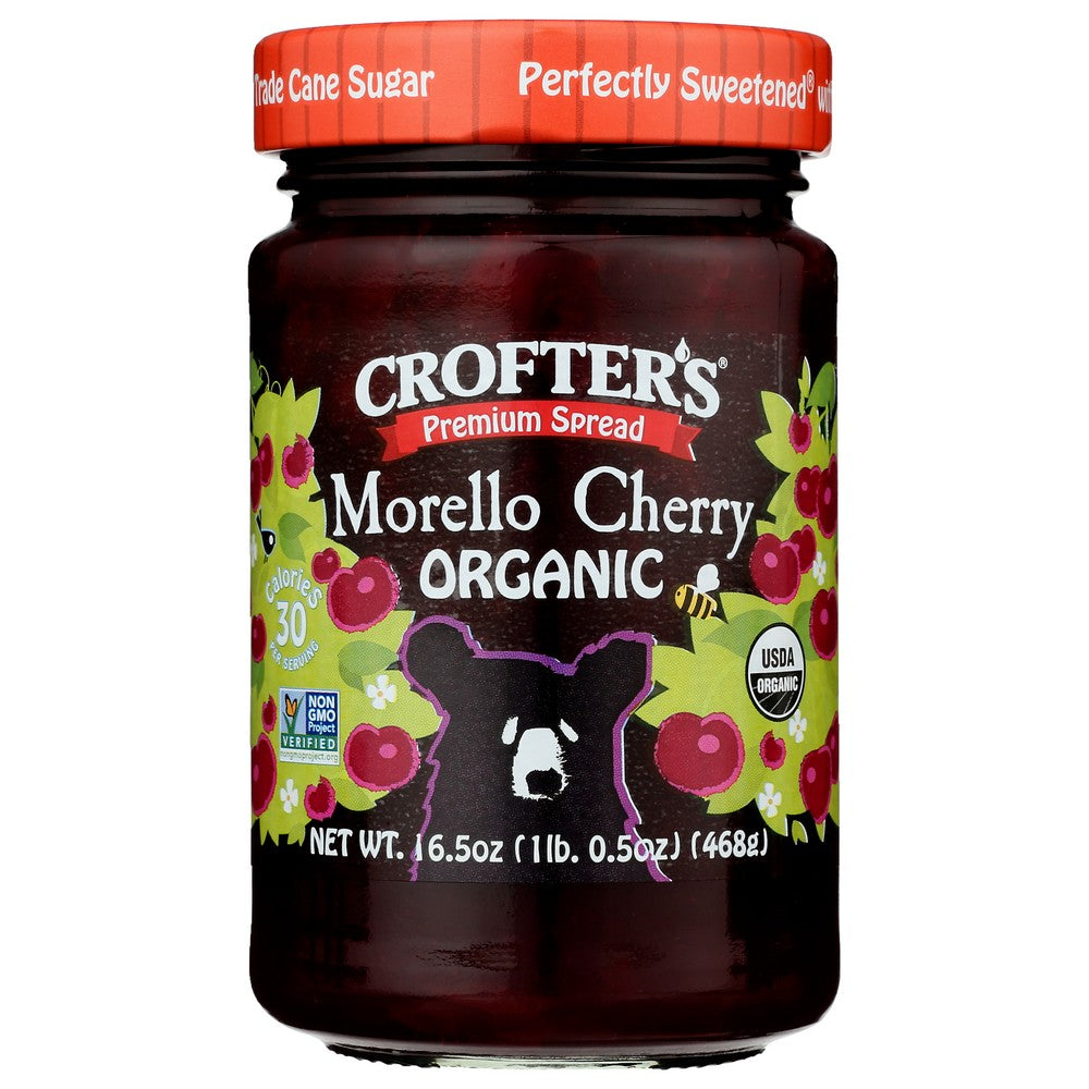 Crofters Fruit Spread Cherry Premi - 17 Ounce, Case of 6
