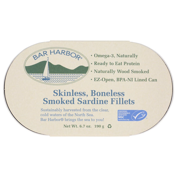 Bar Harbor® Bh00157, Bar Harbor Skinless, Boneless, Smoked Sardine Fillets, 6.7 Oz. Can,  Case of 12