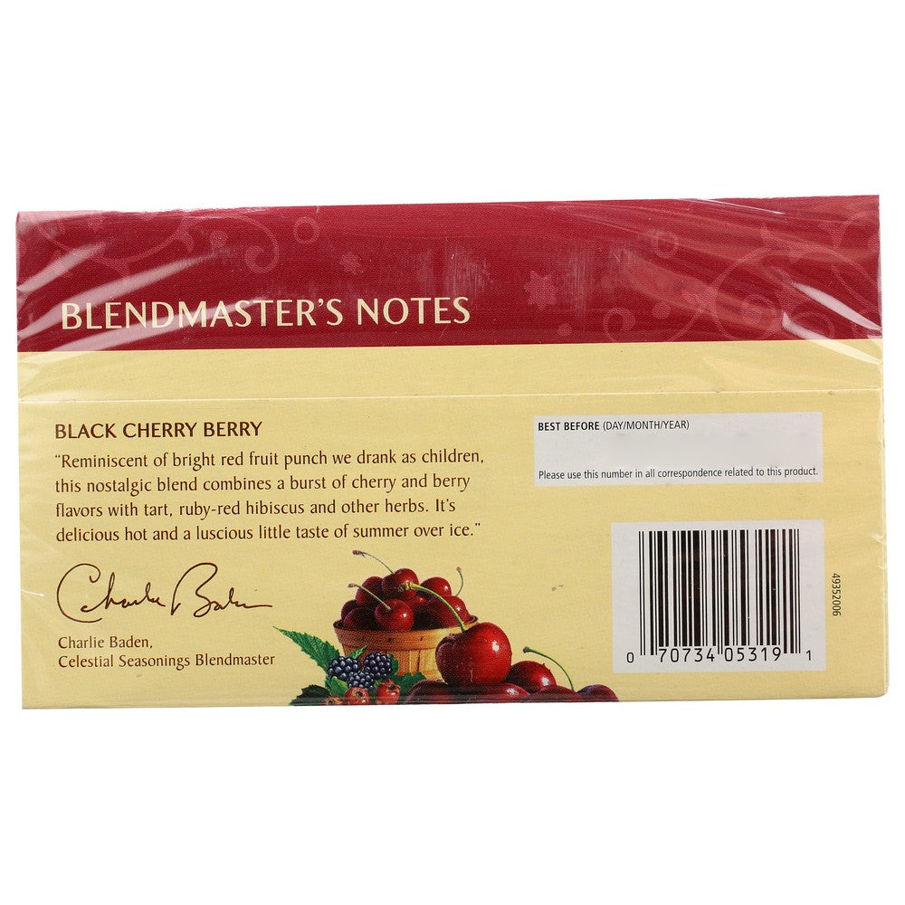Celestial Seasonings Tea Herb Black Cherry Be - 20 Bag, Case of 6