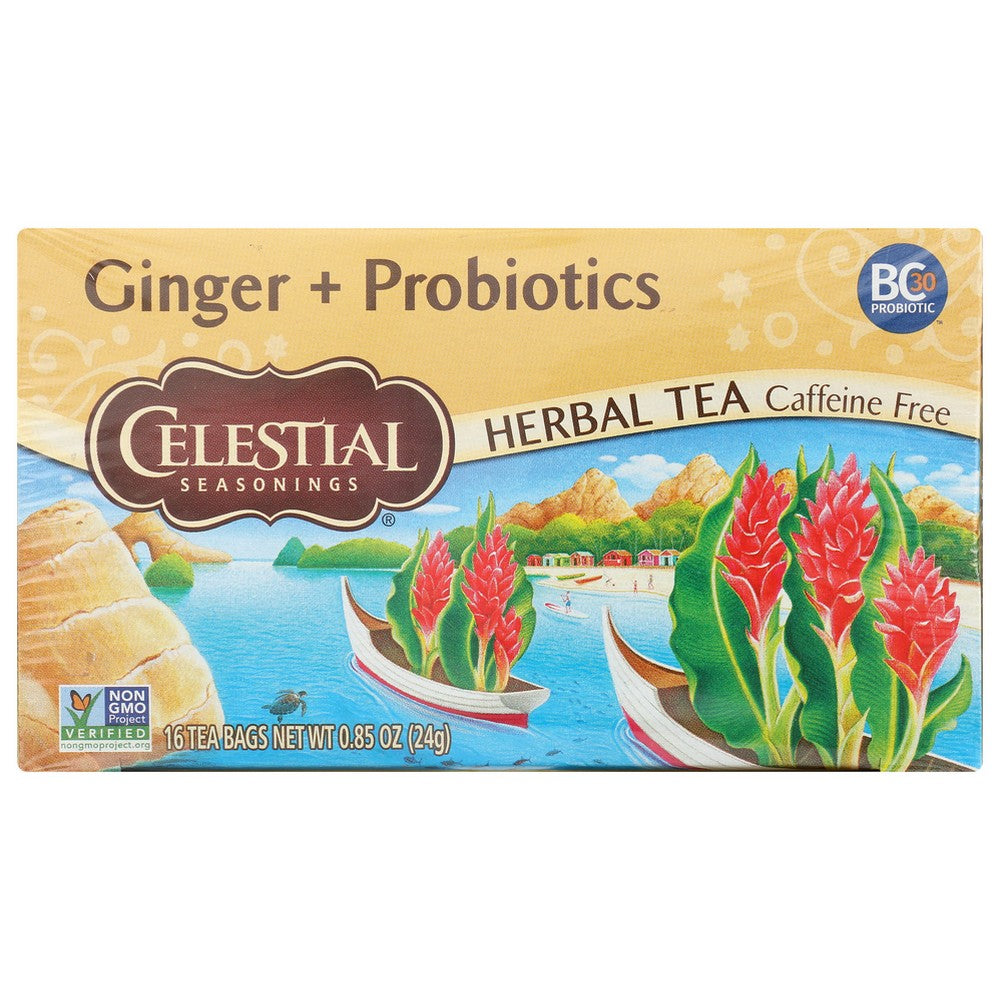 Celestial Seasonings Tea Herb Gngr Probiotc - 16 Bag, Case of 6