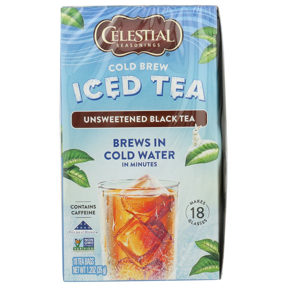Celestial Seasonings Tea Cold Brew Unsweetene - 18 Bag, Case of 6