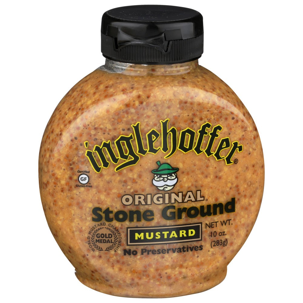 Inglehoffer Mustard Squeeze Stone Grnd - 10 Ounce, Case of 6