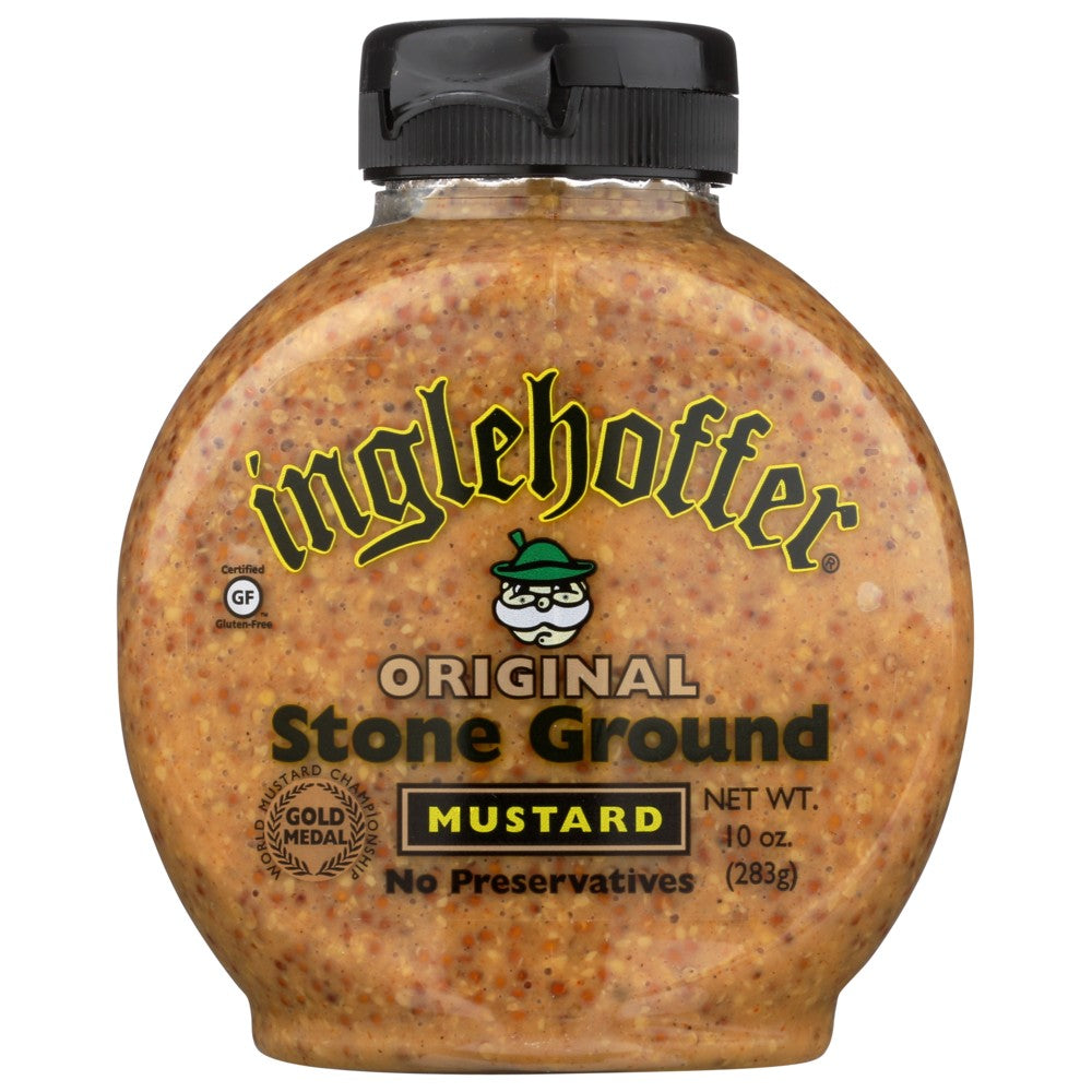Inglehoffer Mustard Squeeze Stone Grnd - 10 Ounce, Case of 6