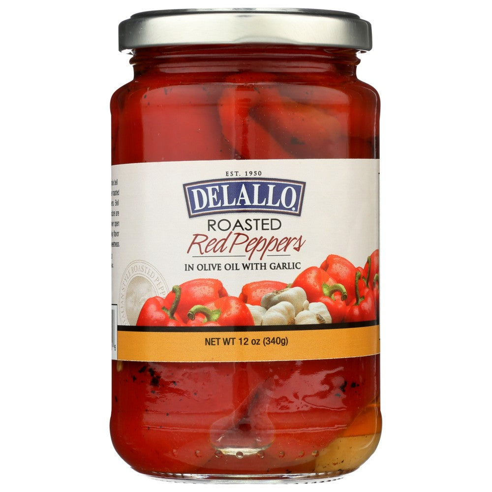 Delallo Pepper Red Roasted Garlic - 12 Ounce, Case of 12