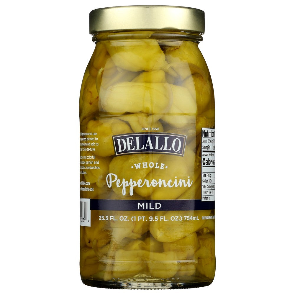 Delallo Pepperoncini Mild - 26 Ounce, Case of 6