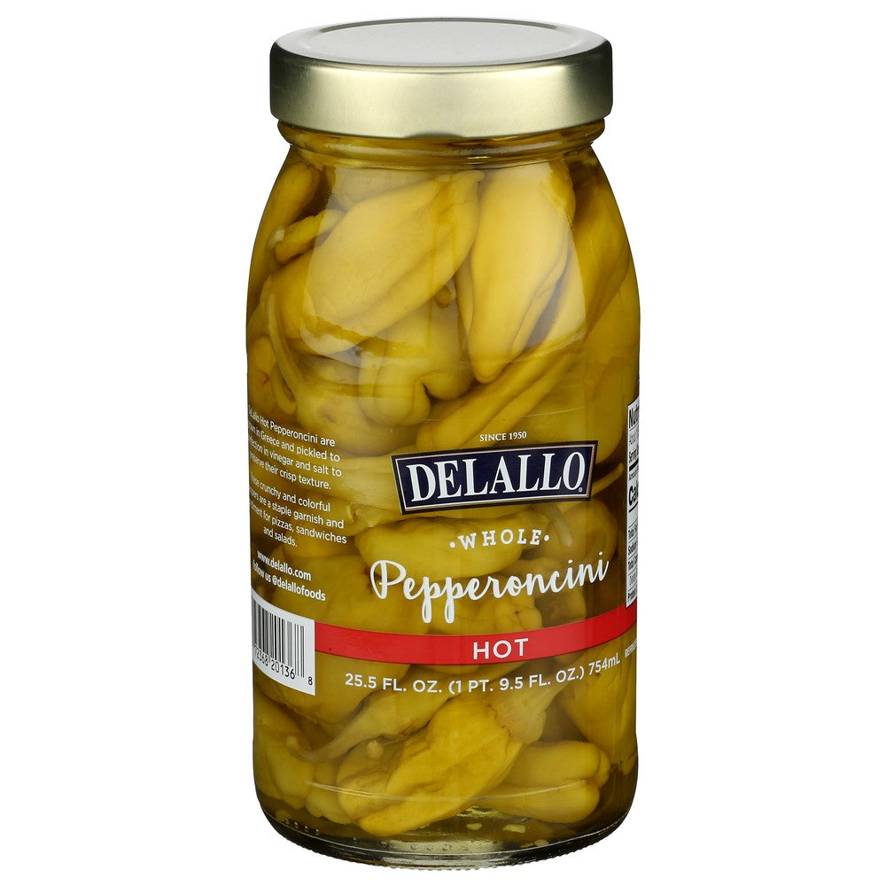 Delallo Pepperoncini Hot - 26 Ounce, Case of 6