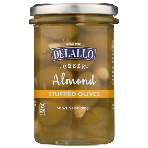 Delallo 27401,  Delallo Almond Stuffed Olives 5.8 Ounce,  Case of 6