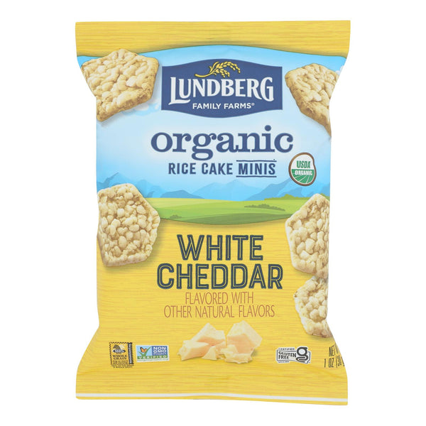 Lundberg Family Farms - Rice Cakes Mini White Cheddar - Case of 24 - 1 Ounce
