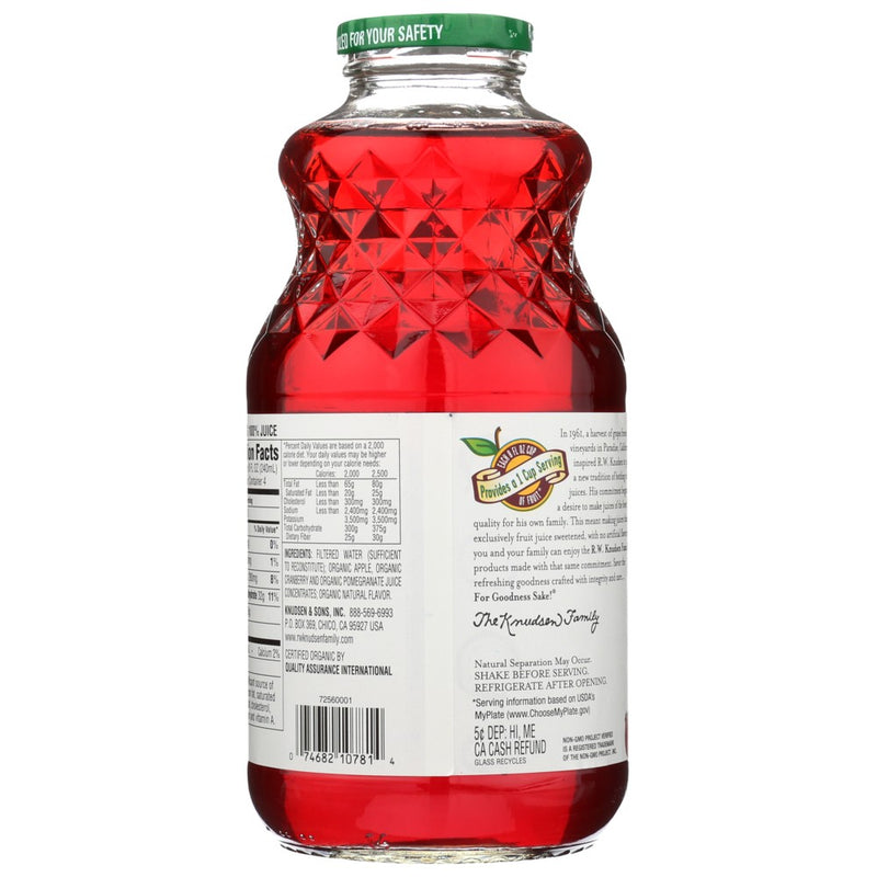 R.W. Knudsen Family® 10028, Rw Knudsen Juice, Organicanic Cranberry Pomegranate, 32 Fl. Oz.,  Case of 6