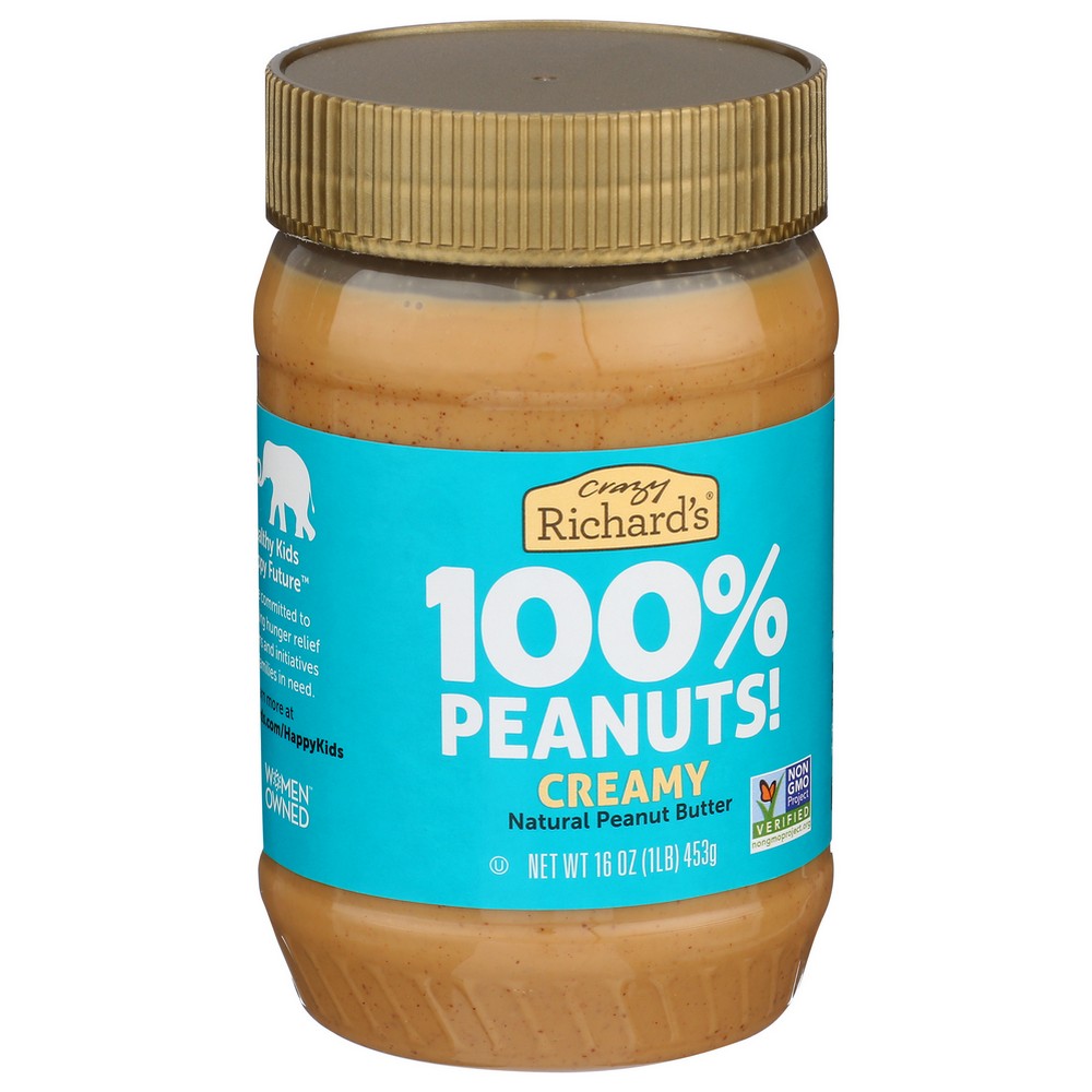 Crazy Richard Peanut Butter Creamy - 16 Ounce, Case of 6