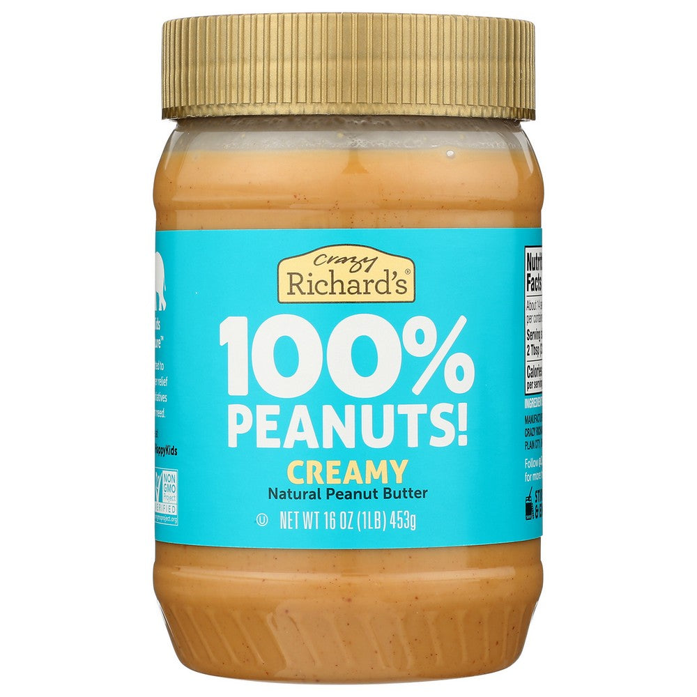 Crazy Richard Peanut Butter Creamy - 16 Ounce, Case of 6