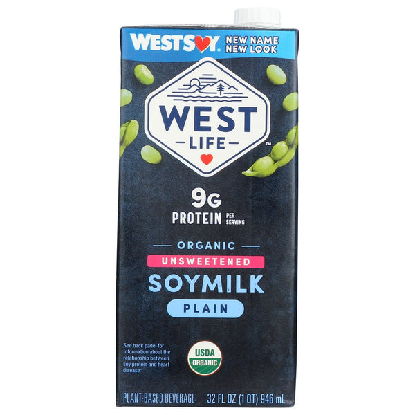 West Life Soymilk Unswt Organic - 32 Fluid Ounce, Case of 6