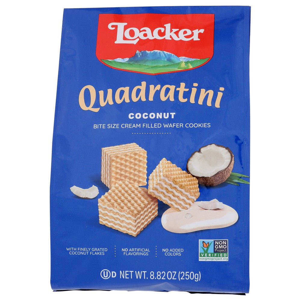 Loacker Wafer Qudrtni Coconut 250g - 9 Ounce, Case of 6