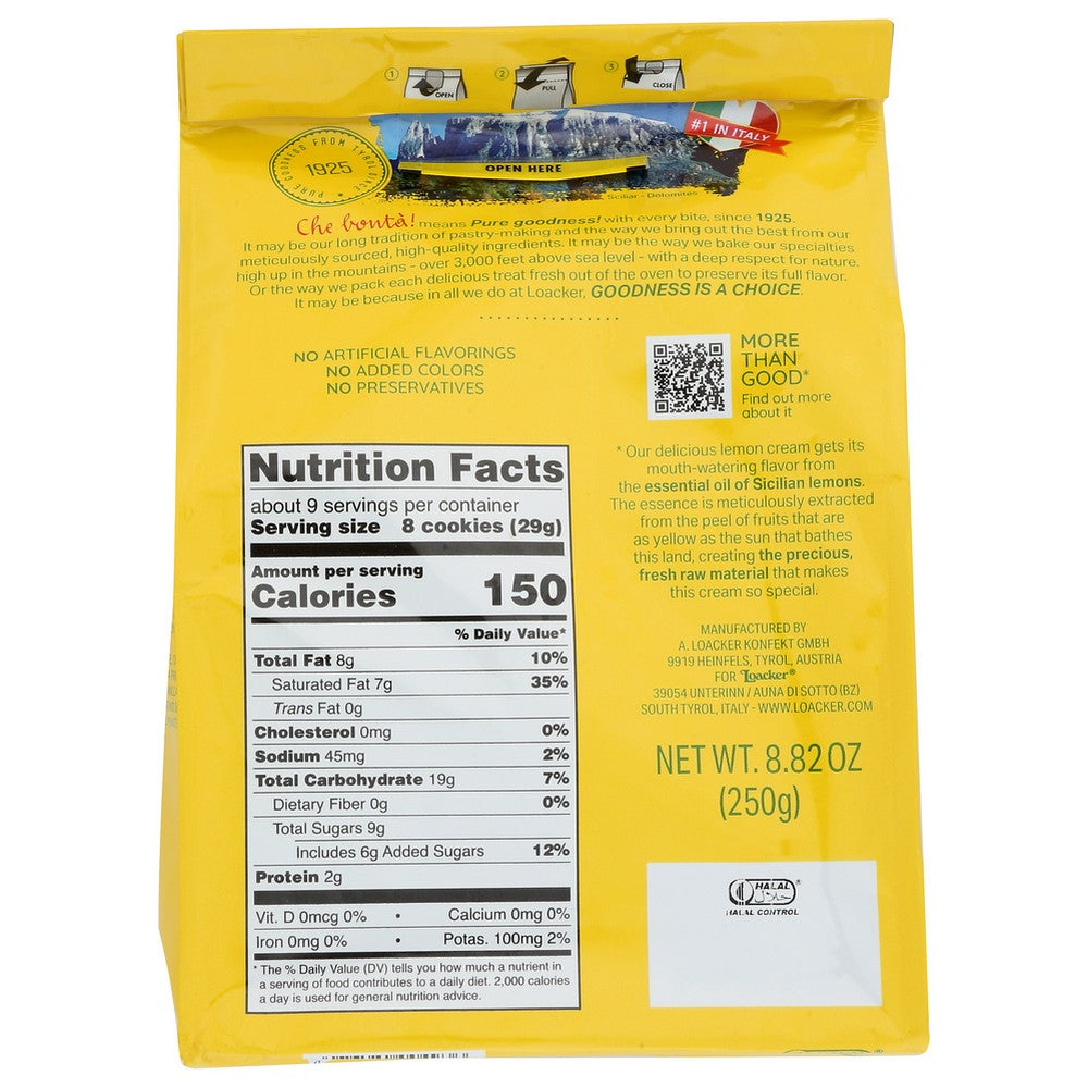 Loacker Wafer Qudrtni Lemon 250g - 9 Ounce, Case of 6