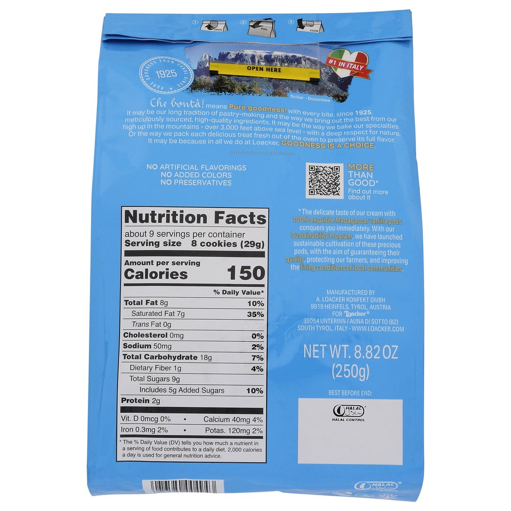 Loacker Wafer Qudrtni Vnla 250g - 9 Ounce, Case of 6