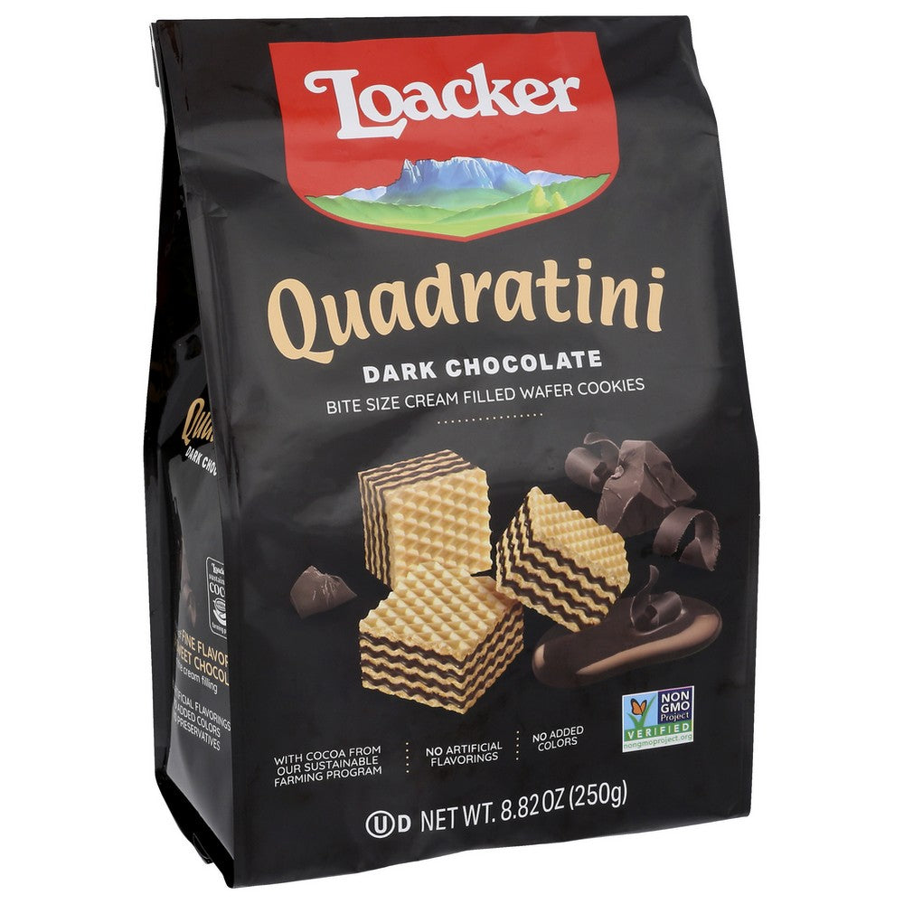 Loacker Wafer Qudrtni Drk Chocolate 250g - 9 Ounce, Case of 6