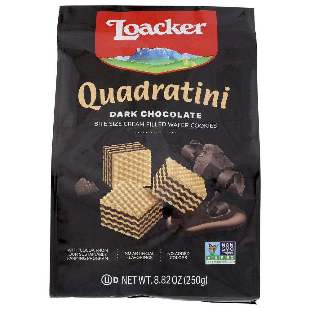 Loacker Wafer Qudrtni Drk Chocolate 250g - 9 Ounce, Case of 6