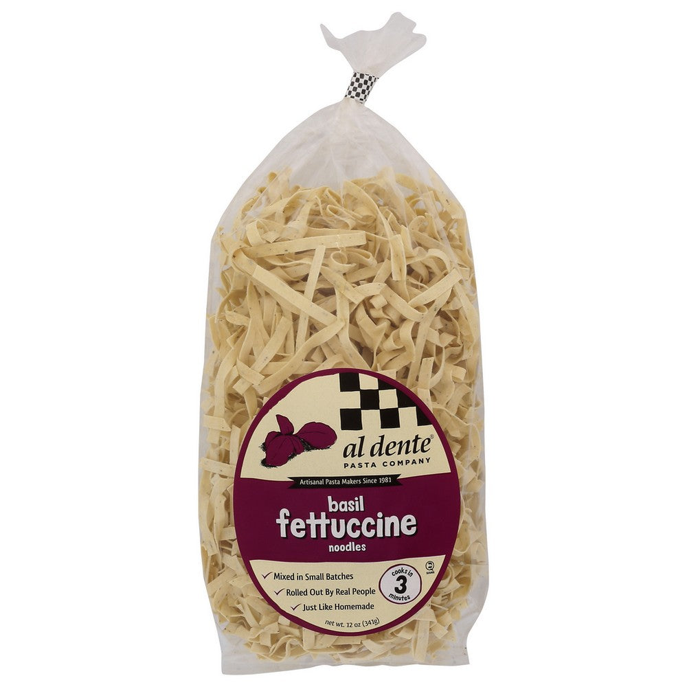 Al Dente Pasta Fttccne Basil - 12 Ounce, Case of 6