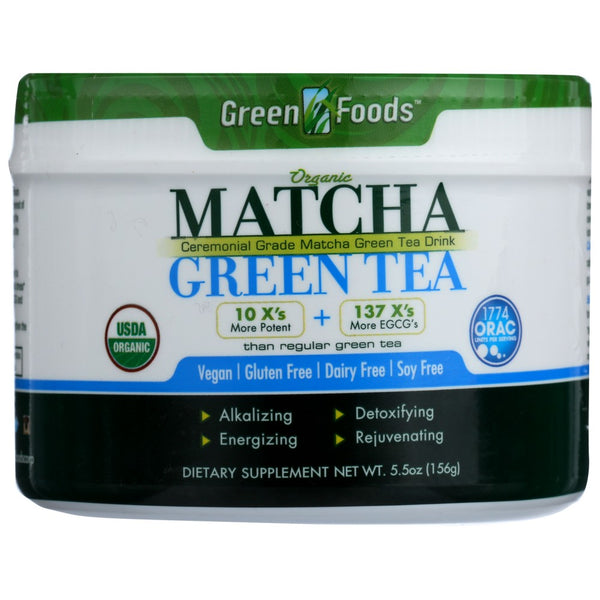 Green Foods™ 14-20900, Green Foods Matcha Green Tea, Ceremonial Grade, 5.5 Oz.,  Case of 1