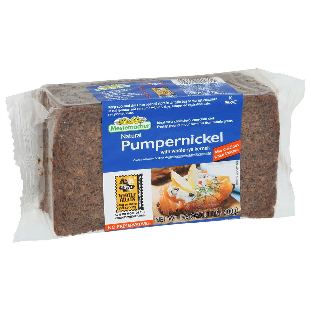 Mestemacher Bread Rte Pumpernickel - 18 Ounce, Case of 12