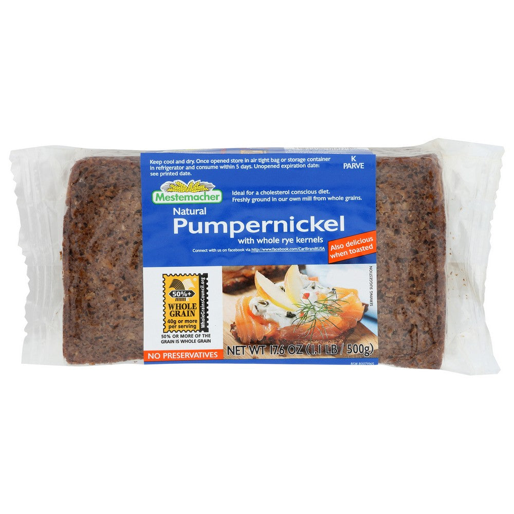 Mestemacher Bread Rte Pumpernickel - 18 Ounce, Case of 12