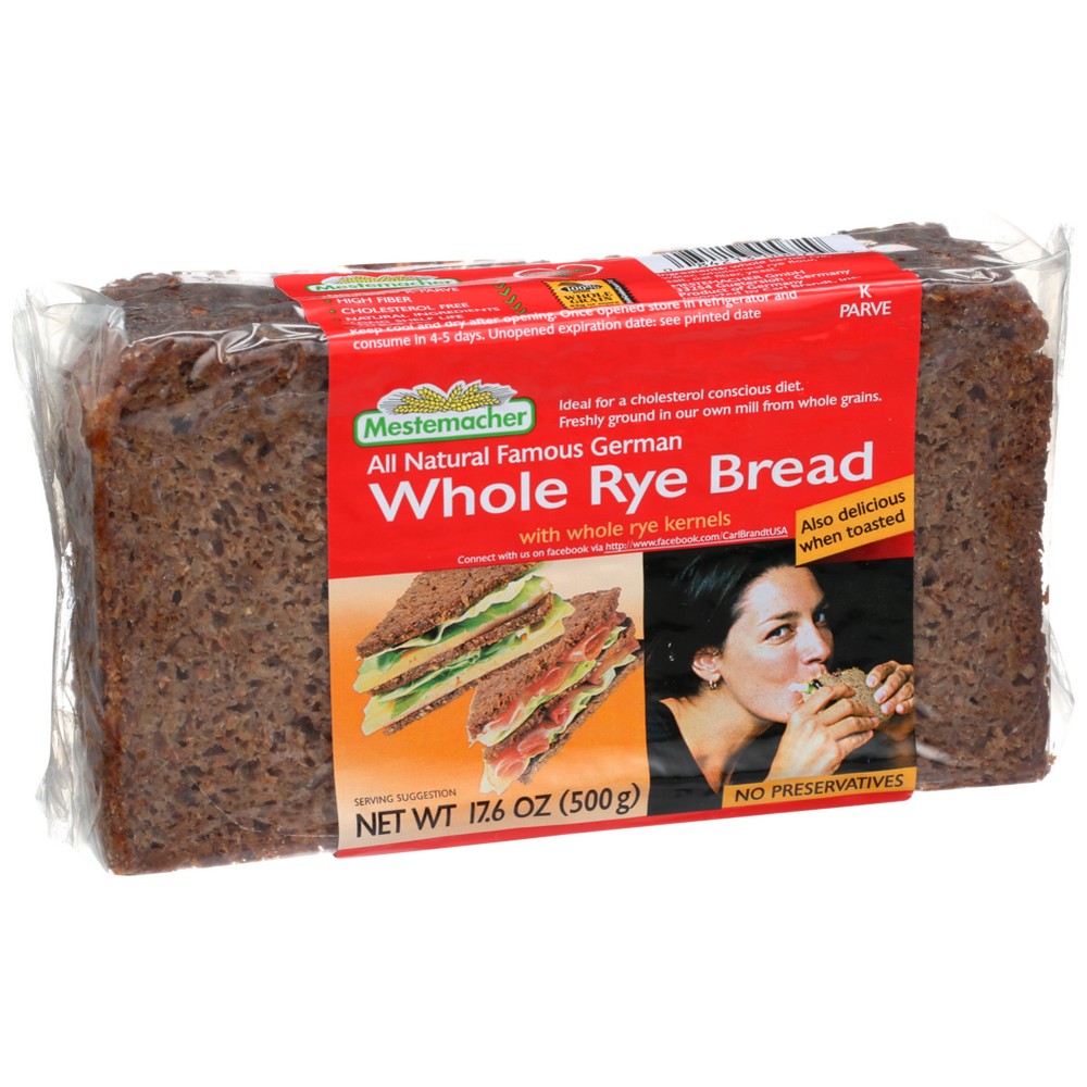 Mestemacher Bread Rte Whole Rye - 18 Ounce, Case of 12