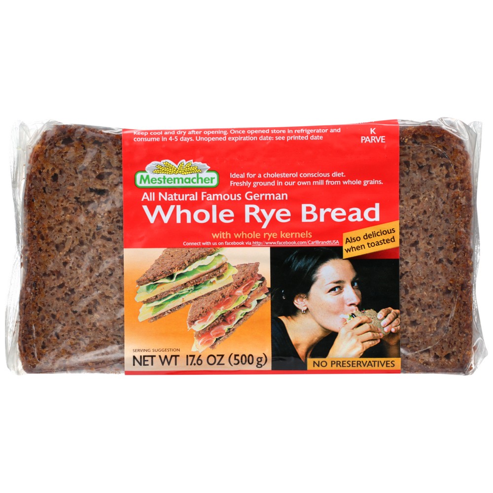 Mestemacher Bread Rte Whole Rye - 18 Ounce, Case of 12