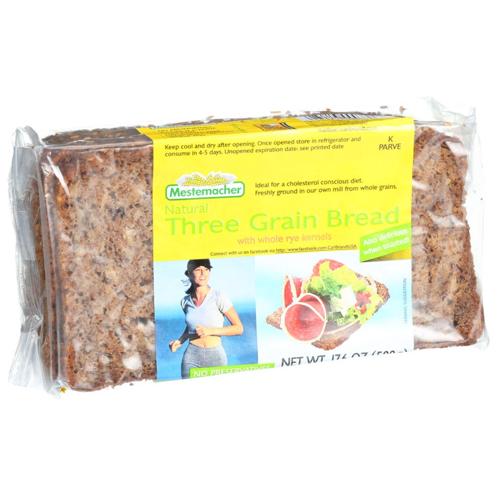 Mestemacher Bread Rte 3grain - 18 Ounce, Case of 12