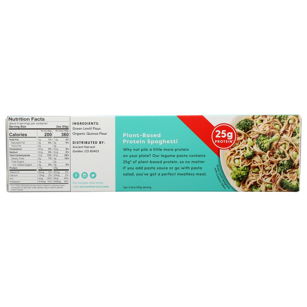 Ancient Harvest Pasta Pow Green Lentil Spaghe - 8 Ounce, Case of 6