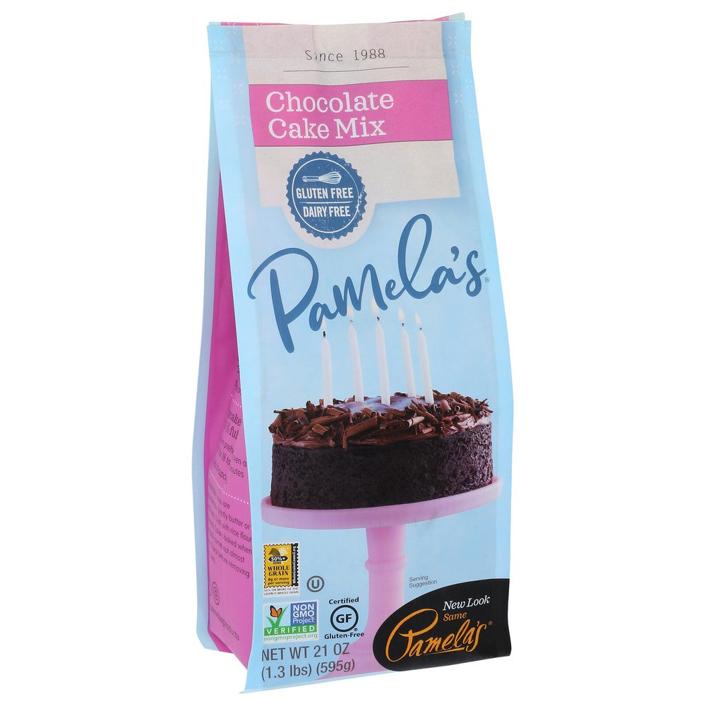Pamelas Mix Cake Lucious Chocolate Wf - 21 Ounce, Case of 6