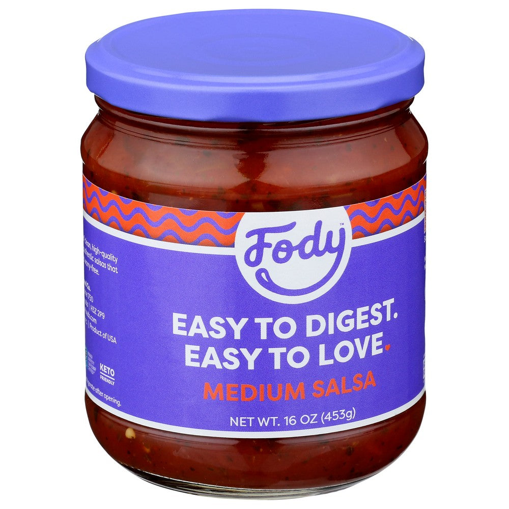 Fody Food Co Salsa Med Low Fodmap - 16 Ounce, Case of 6