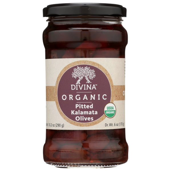 Divina™ 20291, Divina, Olives, Organicanic Kalamata Pitted, 10.2 Oz.,  Case of 6