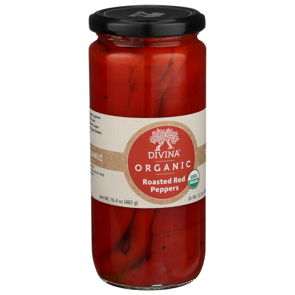 Divina Pepper Red Sweet Roasted Organic - 12 Ounce, Case of 6