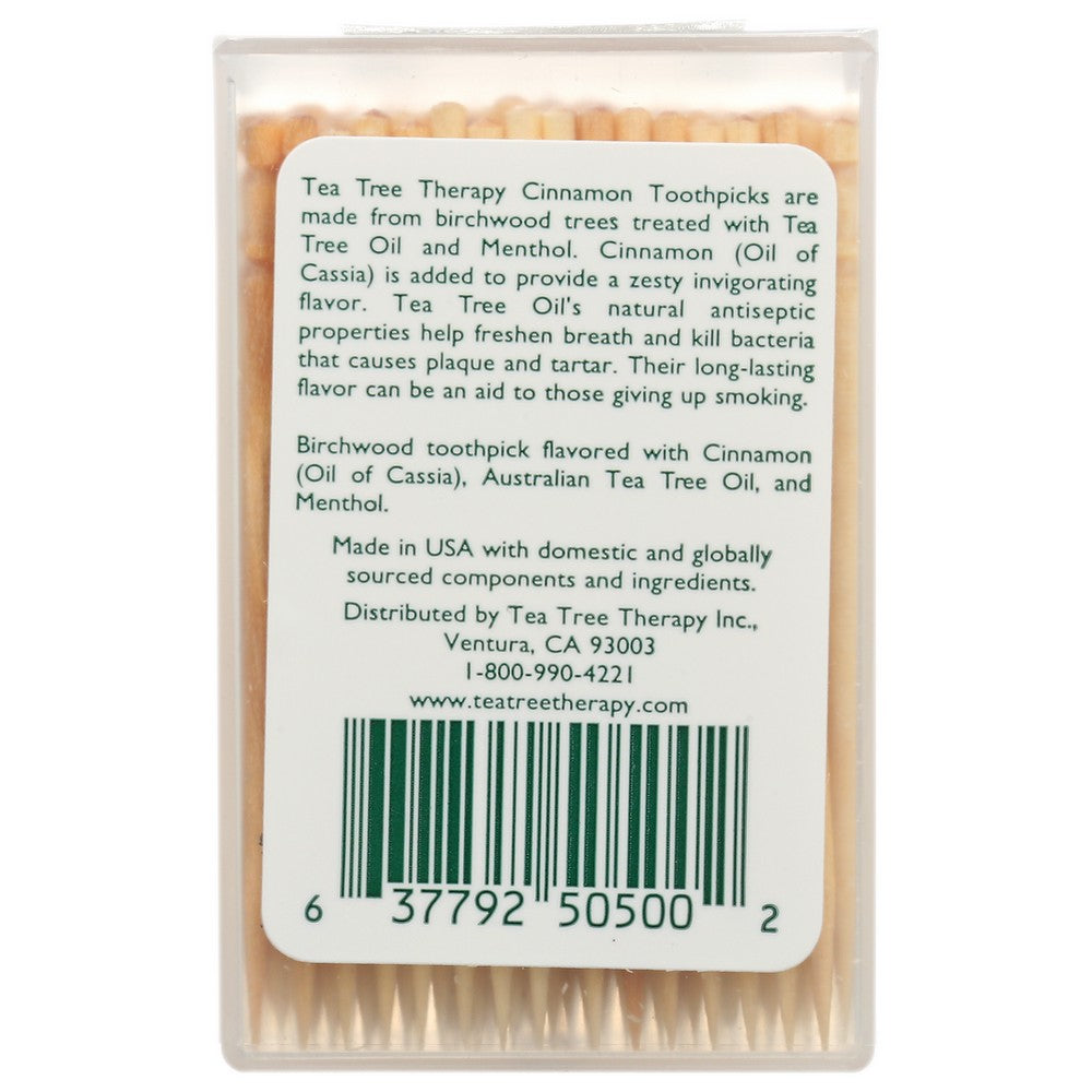 Tea Tree Therapy Toothpick Cinnamon - 100 Piece, Case of 12