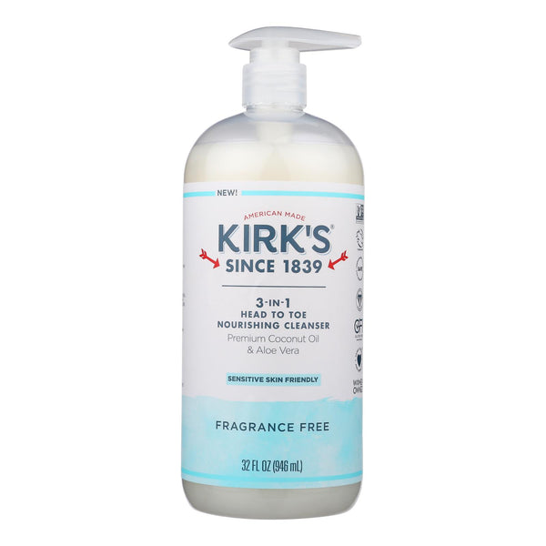 Kirk's Natural - 3-in-1 Cleanser Frag Free - 1 Each-32 Fluid Ounce