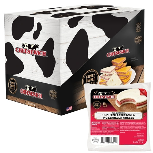 All Natural Slices Of Mozzarella Cheese With Slice Of Pepperoni In The Middle No Nitr 2.5 Ounce Size - 64 Per Case.