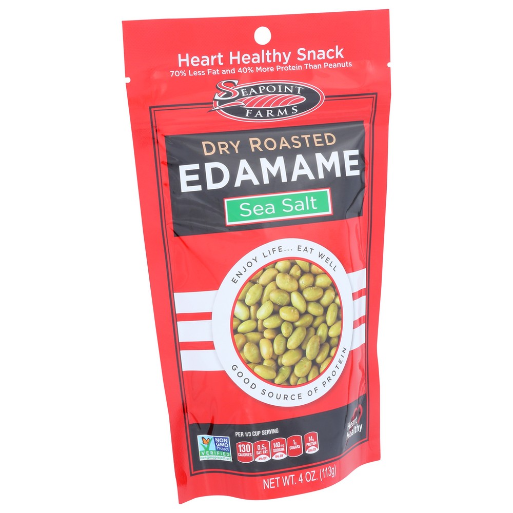 Seapoint Farms Edamame Dry Roasted Lite Salt - 4 Ounce, Case of 12