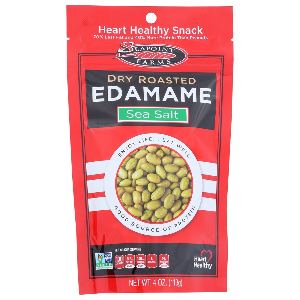 Seapoint Farms Edamame Dry Roasted Lite Salt - 4 Ounce, Case of 12