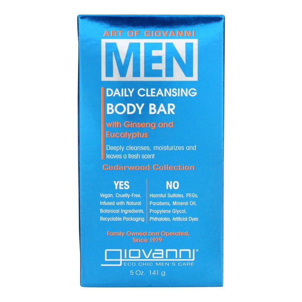 Giovanni Hair Care Products - Clns Body Bar Men Cdrwd - 1 Each-5 Ounce