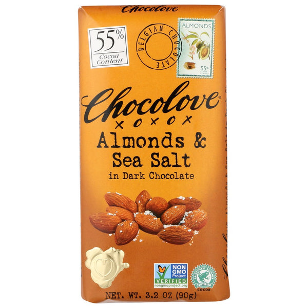 Chocolove® 155, Chocolove Almonds And Sea Salt In Dark Chocolate , 3.2 Oz. ,  Case of 12