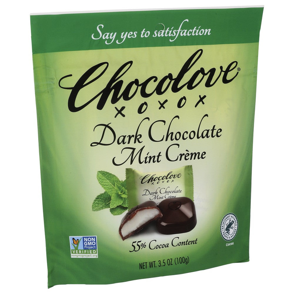 Chocolove Chocolate Bites Mint Creme Pou - 4 Ounce, Case of 8