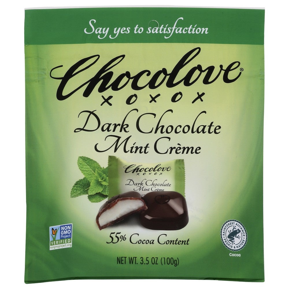 Chocolove Chocolate Bites Mint Creme Pou - 4 Ounce, Case of 8