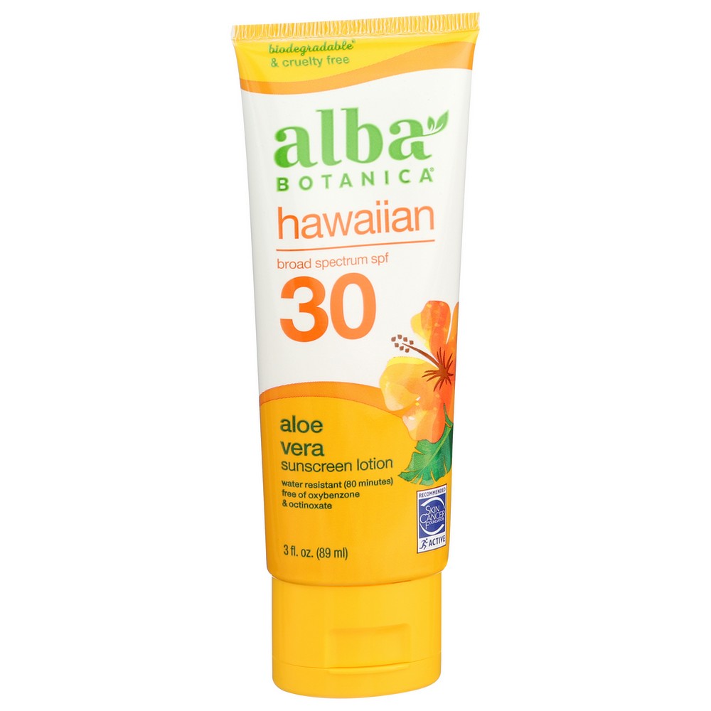 Alba Botanica Sunscrn Spf30 Aloe Vera Hawn - 3 Ounce, Case of 1