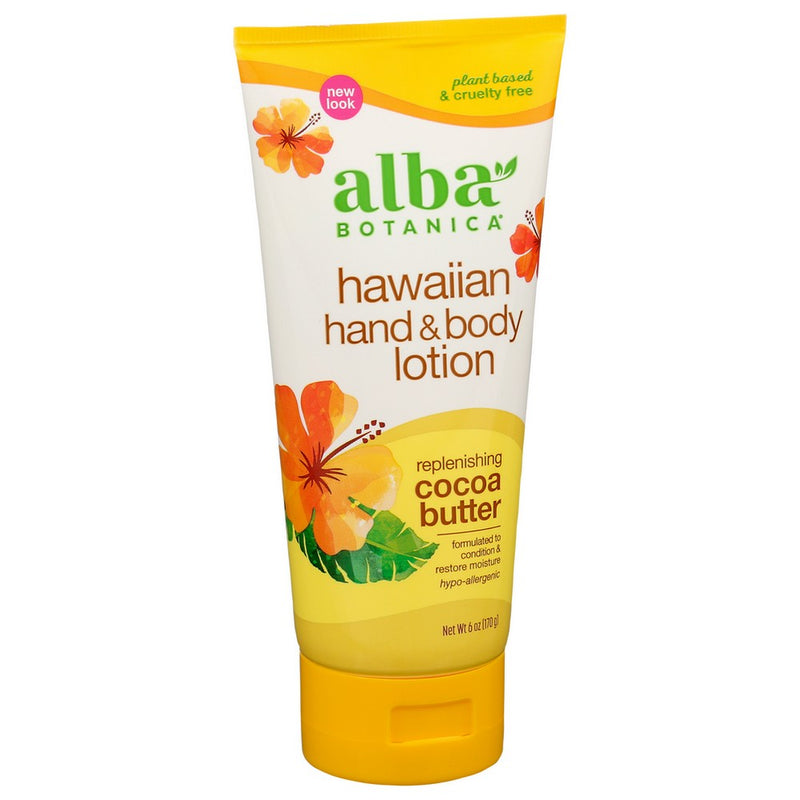 Alba Botanica Al00828, Alba Cocoa Butter H&B Ltn 7Oz Hawaiian Hand & Body Lotion 6 Ounce,  Case of 1