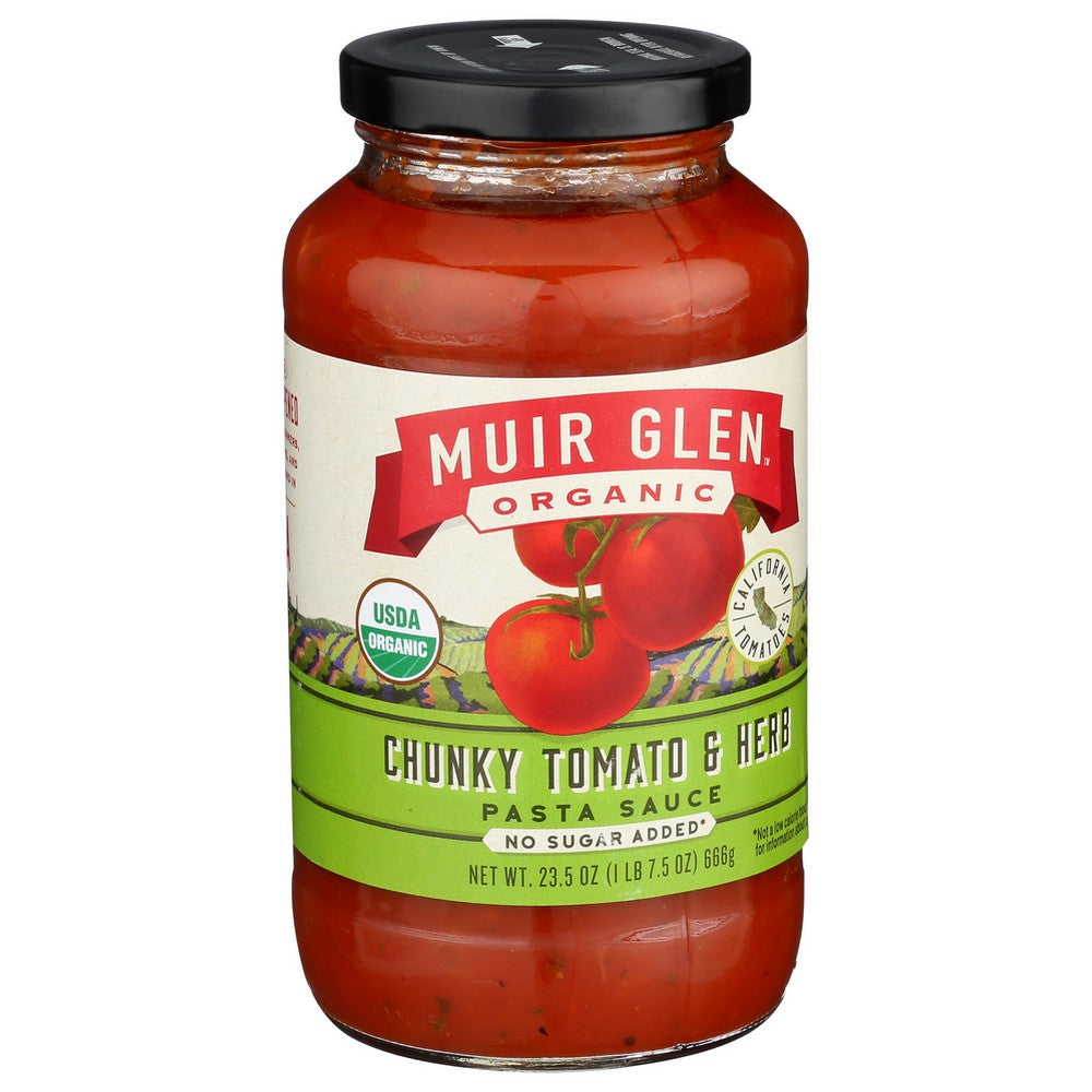 Muir Glen Sauce Tomato Herb Chunky - 24 Ounce, Case of 12