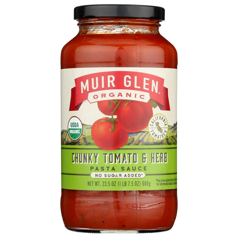 Muir Glen Sauce Tomato Herb Chunky - 24 Ounce, Case of 12