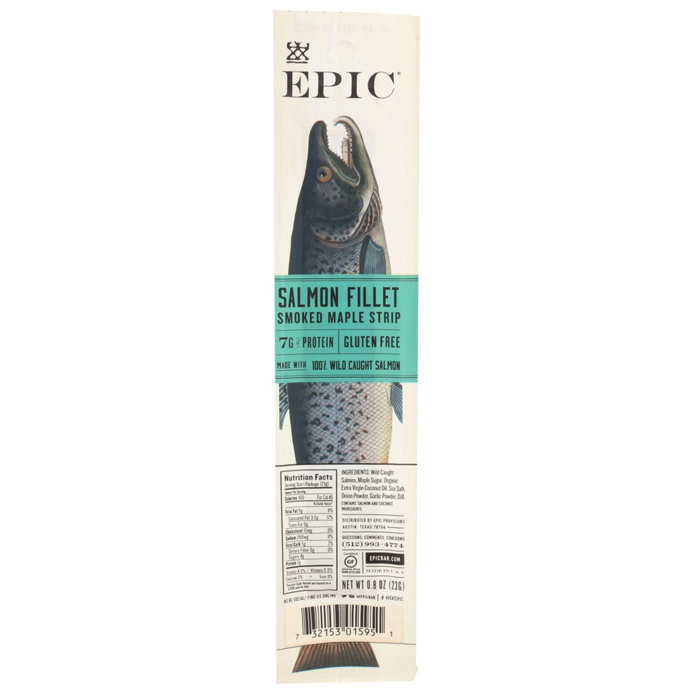 Epic Strip Salmn Flt Smkd Mapl - 1 Ounce, Case of 20